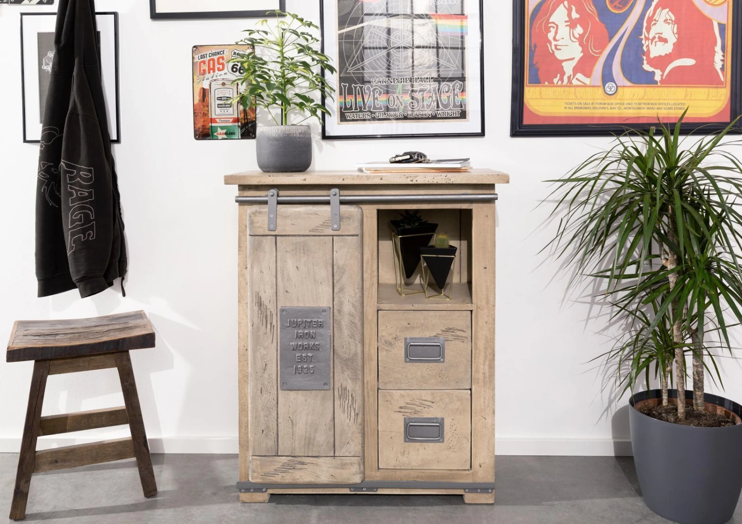 RAILWAY #353 Comò In Legno Di Mango - Laccato / Whitewash 76x60x120 5 RAILWAY #353 Comò In Legno Di Mango - Laccato / Whitewash 76x60x120 - immagine 3