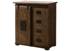 Kommode Mango 90x45x100 Braun Lackiert RAILWAY #403 -Massivmoebel24 09 330 772 3004 09