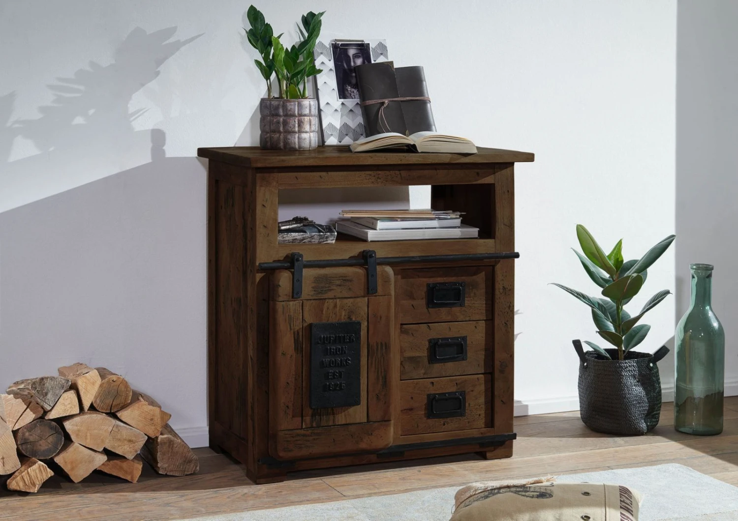 Kommode Mango 80x45x85 Braun Lackiert RAILWAY #410 3 Kommode Mango 80x45x85 Braun Lackiert RAILWAY #410