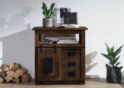 Kommode Mango 80x45x85 Braun Lackiert RAILWAY #410 14 Kommode Mango 80x45x85 Braun Lackiert RAILWAY #410 -Massivmoebel24 09 330 772 3010 03