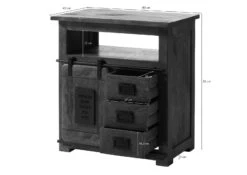 Kommode Mango 80x45x85 Braun Lackiert RAILWAY #410 19 Kommode Mango 80x45x85 Braun Lackiert RAILWAY #410 -Massivmoebel24 09 330 772 3010 08 1