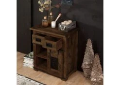 Kommode Mango 70x45x85 Braun Lackiert RAILWAY #411 15 Kommode Mango 70x45x85 Braun Lackiert RAILWAY #411 -Massivmoebel24 09 330 772 3011 04