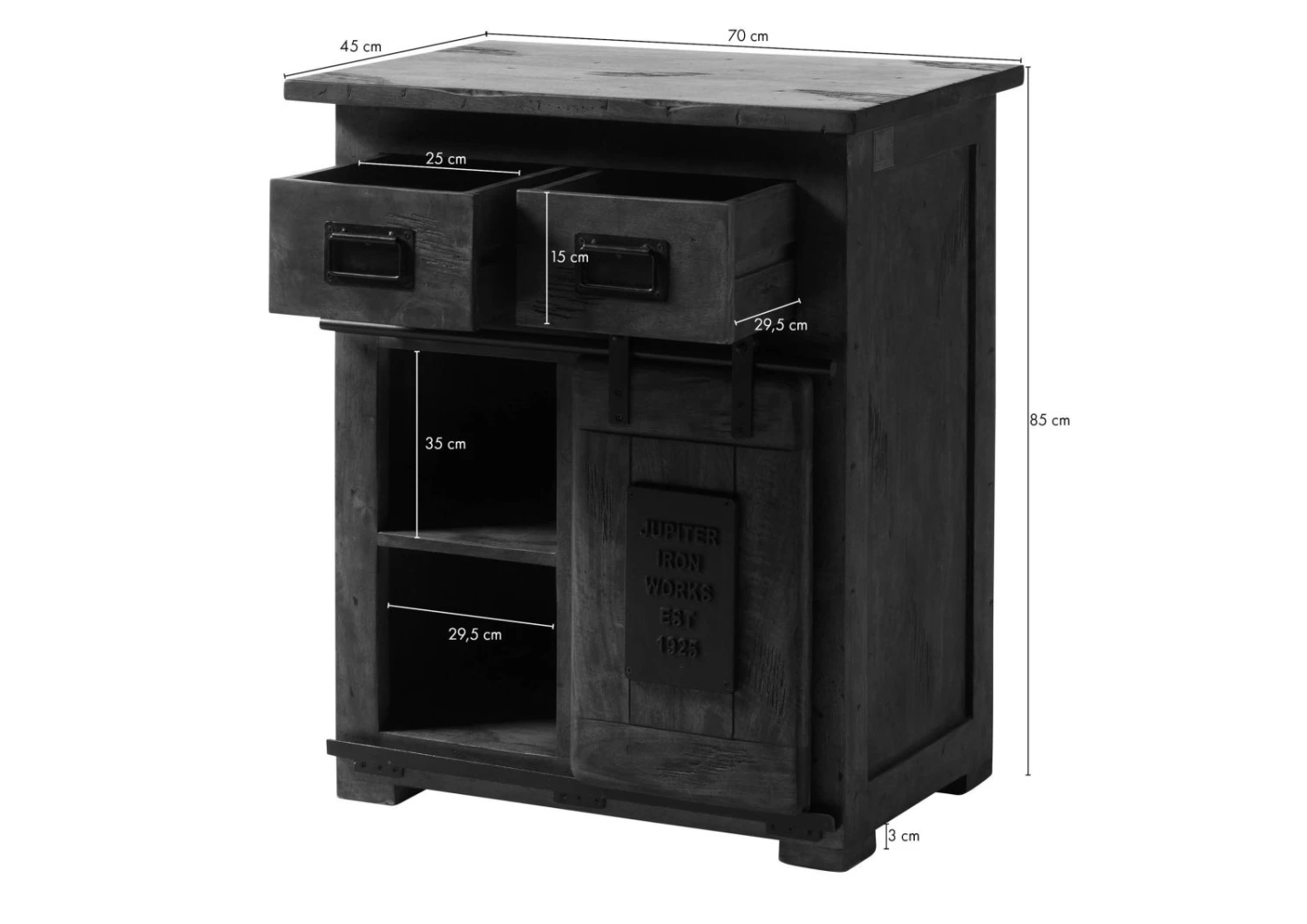 Kommode Mango 70x45x85 Braun Lackiert RAILWAY #411 10 Kommode Mango 70x45x85 Braun Lackiert RAILWAY #411 - immagine 8