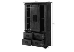 RAILWAY #113 Armadio In Legno Di Mango - Laccato / Natur 90x45x150 -Massivmoebel24 09 330 772 3012 08