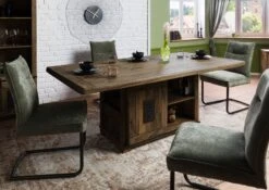 Esstisch Mango 240x100x76 Braun Lackiert RAILWAY #4014