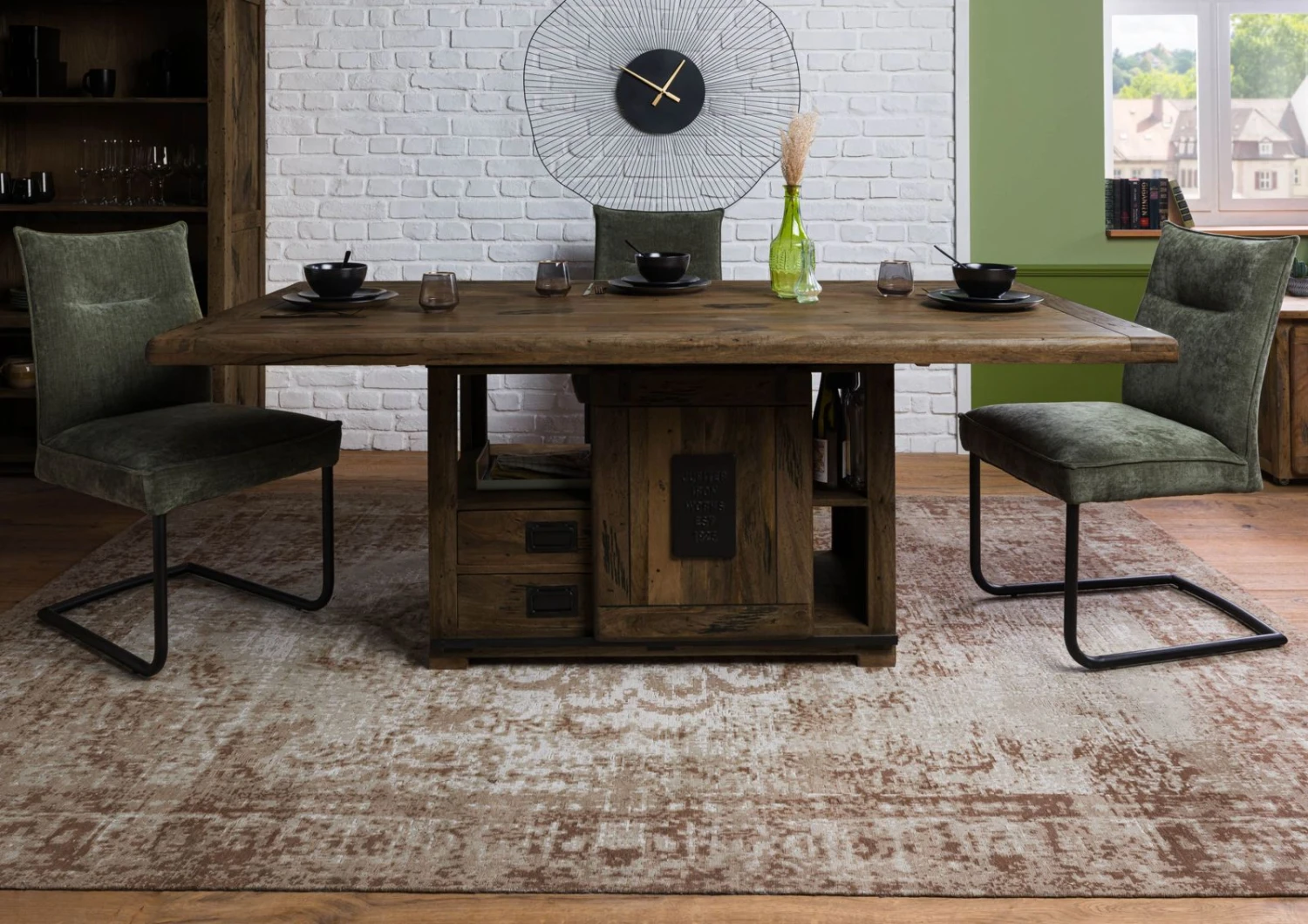 Esstisch Mango 240x100x76 Braun Lackiert RAILWAY #4014 5 Esstisch Mango 240x100x76 Braun Lackiert RAILWAY #4014 - immagine 3