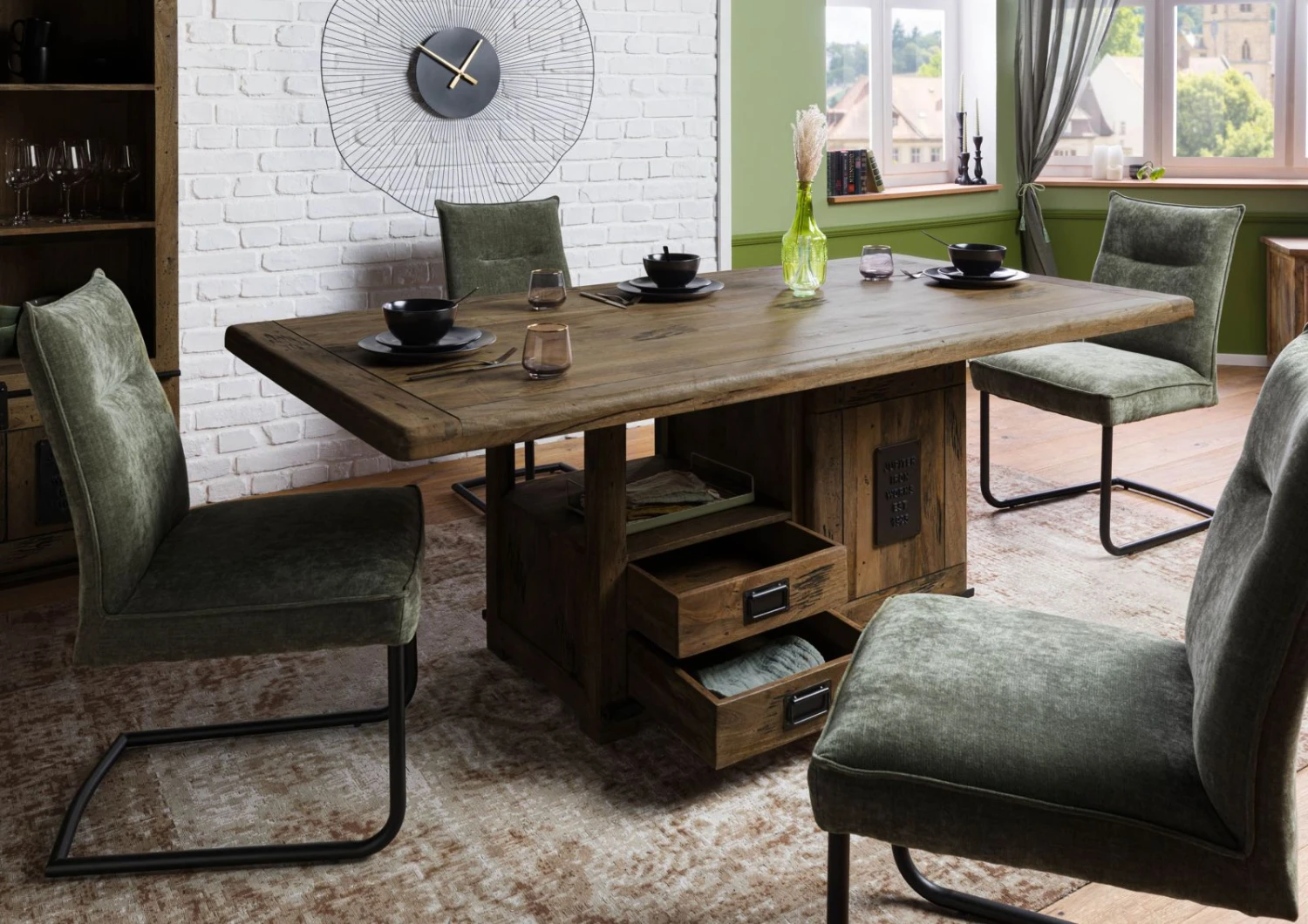 Esstisch Mango 240x100x76 Braun Lackiert RAILWAY #4014 6 Esstisch Mango 240x100x76 Braun Lackiert RAILWAY #4014 - immagine 4