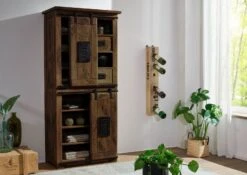 Schrank Mango 80x45x175 Braun Lackiert RAILWAY #417