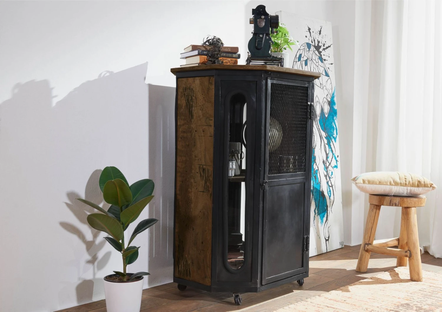 Vitrine Mango 76x60x120 Braun Lackiert RAILWAY #430 5 Vitrine Mango 76x60x120 Braun Lackiert RAILWAY #430 - immagine 3