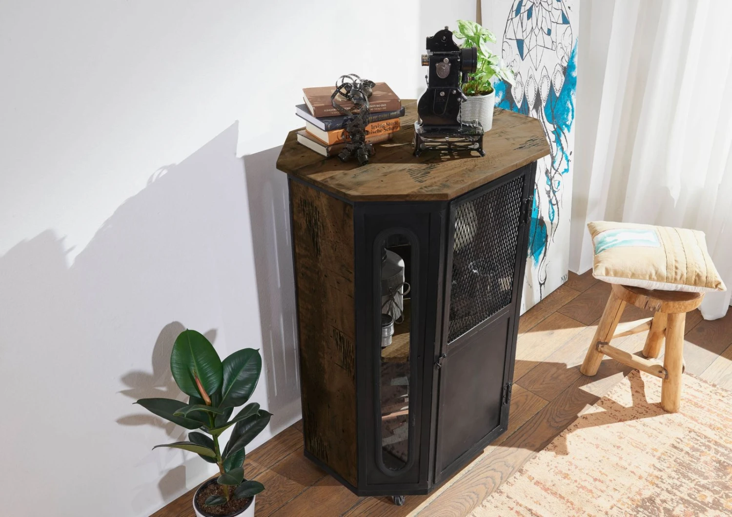 Vitrine Mango 76x60x120 Braun Lackiert RAILWAY #430 6 Vitrine Mango 76x60x120 Braun Lackiert RAILWAY #430 - immagine 4