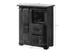 Kommode Mango 75x36x90 Braun Lackiert RAILWAY #453 -Massivmoebel24 09 330 772 3040 08 1 1