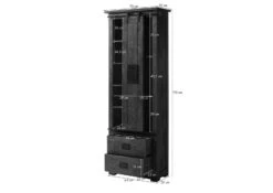 Schrank Mango 70x35x195 Braun Lackiert RAILWAY #484 -Massivmoebel24 09 330 772 3084 08 1