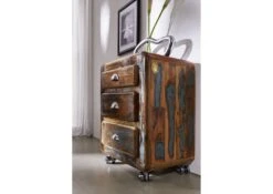 FREEZY #35 Cassettiera In Legno Riciclato - Laccato / Multicolore 55x38x70 -Massivmoebel24 09 330 803 1025 4