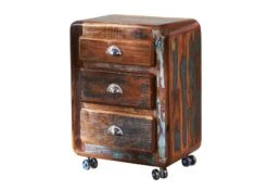 FREEZY #35 Cassettiera In Legno Riciclato - Laccato / Multicolore 55x38x70 -Massivmoebel24 09 330 803 1025 9