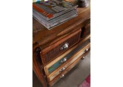 FREEZY #36 Comò In Legno Riciclato - Laccato / Multicolore 90x40x90 -Massivmoebel24 09 330 803 1026 4