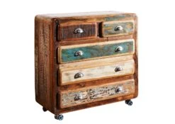 FREEZY #36 Comò In Legno Riciclato - Laccato / Multicolore 90x40x90 -Massivmoebel24 09 330 803 1026 9