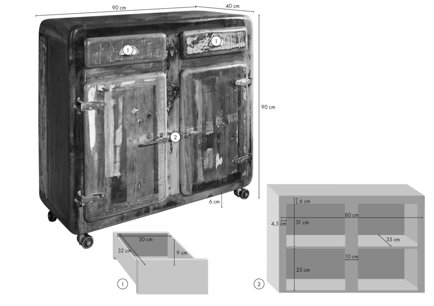 FREEZY #37 Comó In Legno Riciclato - Laccato / Multicolore 90x40x90 9 FREEZY #37 Comó In Legno Riciclato - Laccato / Multicolore 90x40x90 - immagine 7