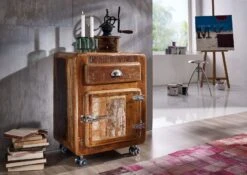 FREEZY #43 Comodino In Legno Riciclato - Laccato / Multicolore 55x38x70