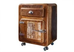 FREEZY #143 Comodino In Legno Riciclato - Laccato / Multicolore 55x38x70 -Massivmoebel24 09 330 803 1133 9