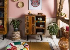 SIXTIES #103 Comodino In Legno Riciclato - Laccato 70x44x90