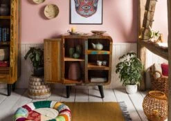 SIXTIES #103 Comodino In Legno Riciclato - Laccato 70x44x90 -Massivmoebel24 09 330 815 0003 4