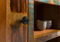 SIXTIES #103 Comodino In Legno Riciclato - Laccato 70x44x90 -Massivmoebel24 09 330 815 0003 6