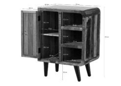 SIXTIES #103 Comodino In Legno Riciclato - Laccato 70x44x90 -Massivmoebel24 09 330 815 0003 8