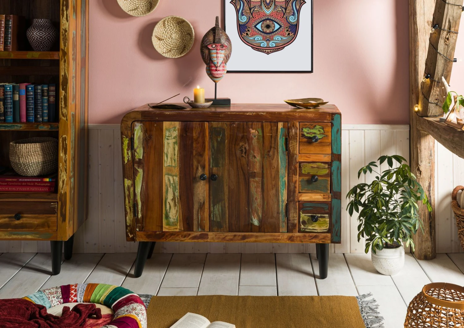 SIXTIES #112 Madia In Legno Riciclato - Laccato / Multicolore 110x40x86 3 SIXTIES #112 Madia In Legno Riciclato - Laccato / Multicolore 110x40x86