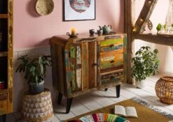 SIXTIES #114 Madia In Legno Riciclato - Laccato / Multicolore 90x40x86 13 SIXTIES #114 Madia In Legno Riciclato - Laccato / Multicolore 90x40x86 -Massivmoebel24 09 330 815 0014 3