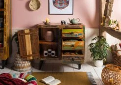 SIXTIES #114 Madia In Legno Riciclato - Laccato / Multicolore 90x40x86 14 SIXTIES #114 Madia In Legno Riciclato - Laccato / Multicolore 90x40x86 -Massivmoebel24 09 330 815 0014 4