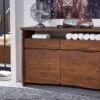 Credenza In Legno Di Acacia 131x45x96 Marrone Laccato PURE ACACIA #203