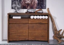 Credenza In Legno Di Acacia 131x45x96 Marrone Laccato PURE ACACIA #203 11 Credenza In Legno Di Acacia 131x45x96 Marrone Laccato PURE ACACIA #203 -Massivmoebel24 09 330 886 2003 3