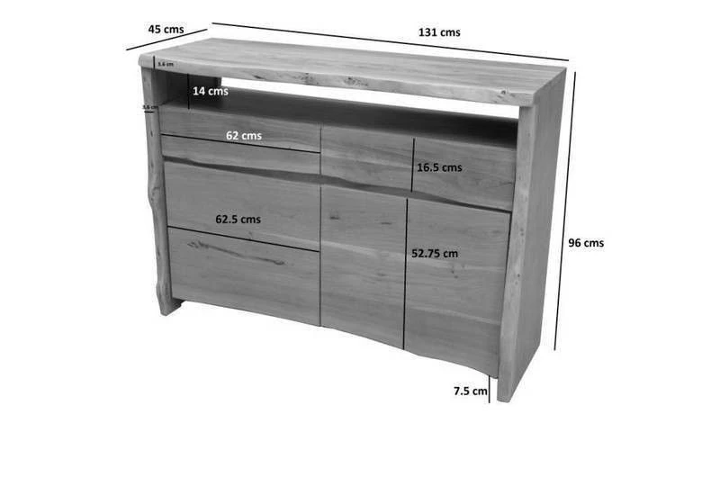 Credenza In Legno Di Acacia 131x45x96 Marrone Laccato PURE ACACIA #203 8 Credenza In Legno Di Acacia 131x45x96 Marrone Laccato PURE ACACIA #203 - immagine 6