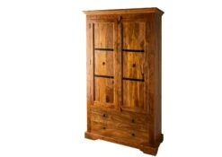 OXFORD #0419 Armadio In Legno Di Acacia - Laccato / Miele 107x50x188 -Massivmoebel24 09 340 611 4517 09