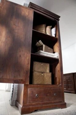 OXFORD #900 Armadio In Legno Di Acacia - Laccato / Nougat 80x40x193 -Massivmoebel24 09 340 620 9600 5