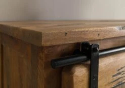 Armadio In Legno Di Mango / Legno Riciclato 90x45x150 Laccato Naturale RAILWAY LUX #115 -Massivmoebel24 09 340 773 0015 05