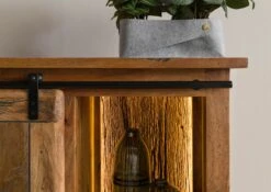 Armadio In Legno Di Mango / Legno Riciclato 90x45x150 Laccato Naturale RAILWAY LUX #115 -Massivmoebel24 09 340 773 0015 06