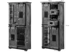 Armadio In Legno Di Mango / Legno Riciclato 80x45x175 Laccato Naturale RAILWAY LUX #116 19 Armadio In Legno Di Mango / Legno Riciclato 80x45x175 Laccato Naturale RAILWAY LUX #116 -Massivmoebel24 09 340 773 0016 08