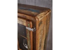 Vetrina In Legno Di Legno Riciclato 90x38x140 Multicolore Laccato FREEZY #34 -Massivmoebel24 09 340 803 1024 4