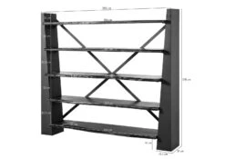 Scaffale In Legno Di Acacia 178x40x200 Laccato / Marrone NATURAL IDOL #210 -Massivmoebel24 09 350 455 2010 08