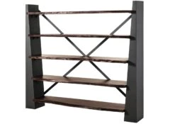 Scaffale In Legno Di Acacia 178x40x200 Laccato / Marrone NATURAL IDOL #210 -Massivmoebel24 09 350 455 2010 09