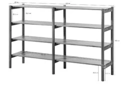 Scaffale In Legno Di Acacia 160x40x100 Laccato / Naturale KOPENHAGEN #125 -Massivmoebel24 09 350 493 1025 08