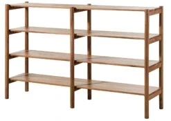 Scaffale In Legno Di Acacia 160x40x100 Laccato / Naturale KOPENHAGEN #125 -Massivmoebel24 09 350 493 1025 09