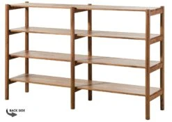 Scaffale In Legno Di Acacia 160x40x100 Laccato / Naturale KOPENHAGEN #125 -Massivmoebel24 09 350 493 1025 10