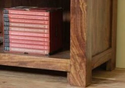 Scaffale In Legno Di Sheesham / Palissandro 100x40x200 Miele Laccato METRO LIFE #104 -Massivmoebel24 09 350 520 1004 5