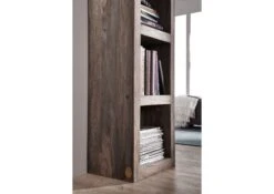 Scaffale In Legno Di Sheesham / Palissandro 48x35x174 Grigio Scuro Oliato NATURE GREY #52 -Massivmoebel24 09 350 550 0052 3