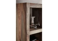 Scaffale In Legno Di Sheesham / Palissandro 48x35x174 Grigio Scuro Oliato NATURE GREY #52 -Massivmoebel24 09 350 550 0052 4