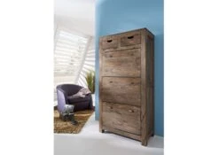 NATURE GREY #97 Scarpiera In Legno Di Sheesham - Oliato / Grigio 80x41x160