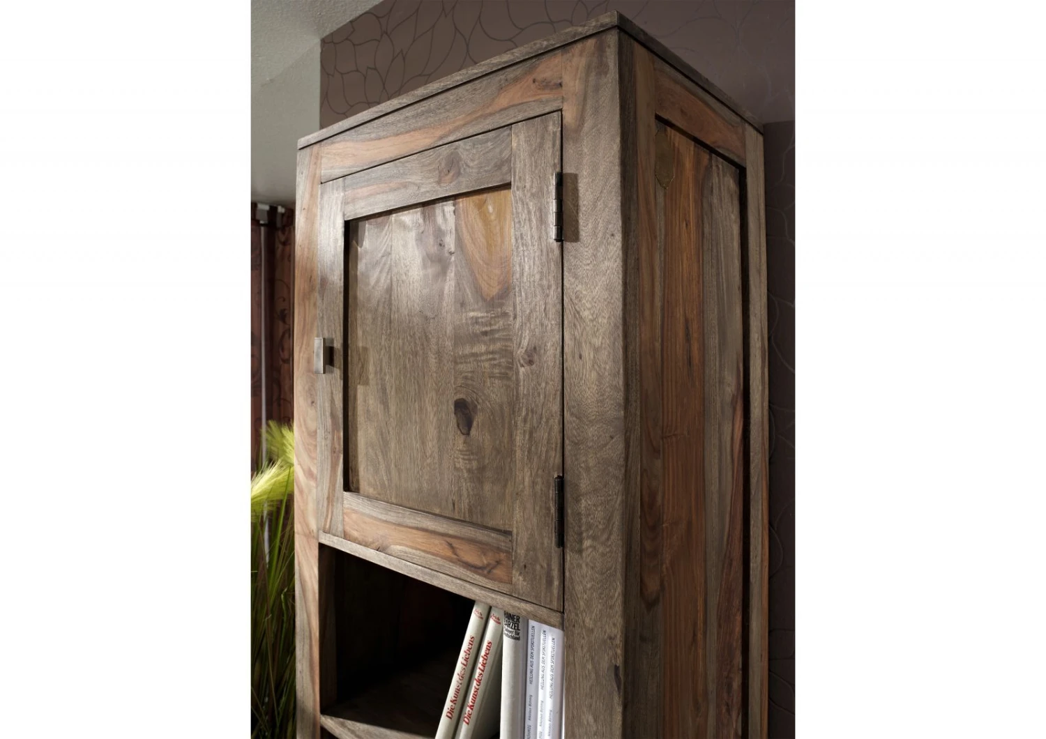 Scaffale In Legno Di Sheesham / Palissandro 55x37x200 Grigio Scuro Oliato NATURE GREY #151 6 Scaffale In Legno Di Sheesham / Palissandro 55x37x200 Grigio Scuro Oliato NATURE GREY #151 - immagine 4