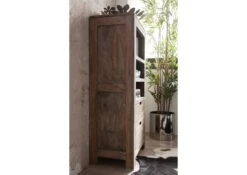 Scaffale In Legno Di Sheesham / Palissandro 55x37x120 Grigio Scuro Oliato NATURE GREY #154 -Massivmoebel24 09 350 550 0154 4